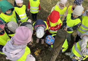 Dzieci z grupy 2 na spacerze w parku